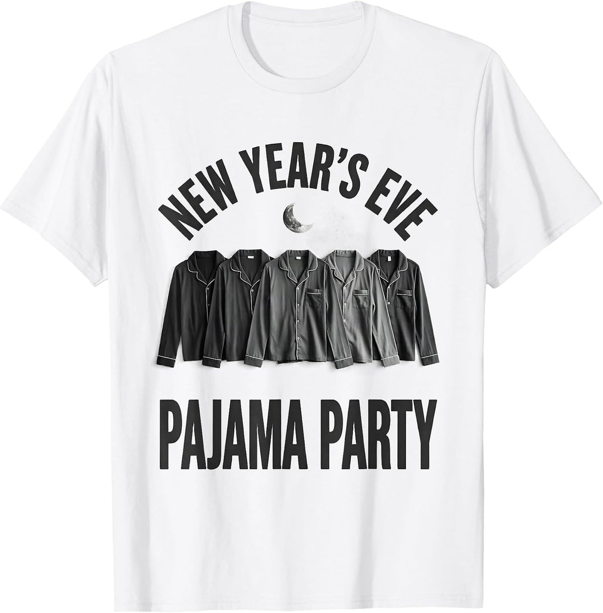 Men's New Year's Eve Pajama Party Funny Matching Family Group T-Shirt - White