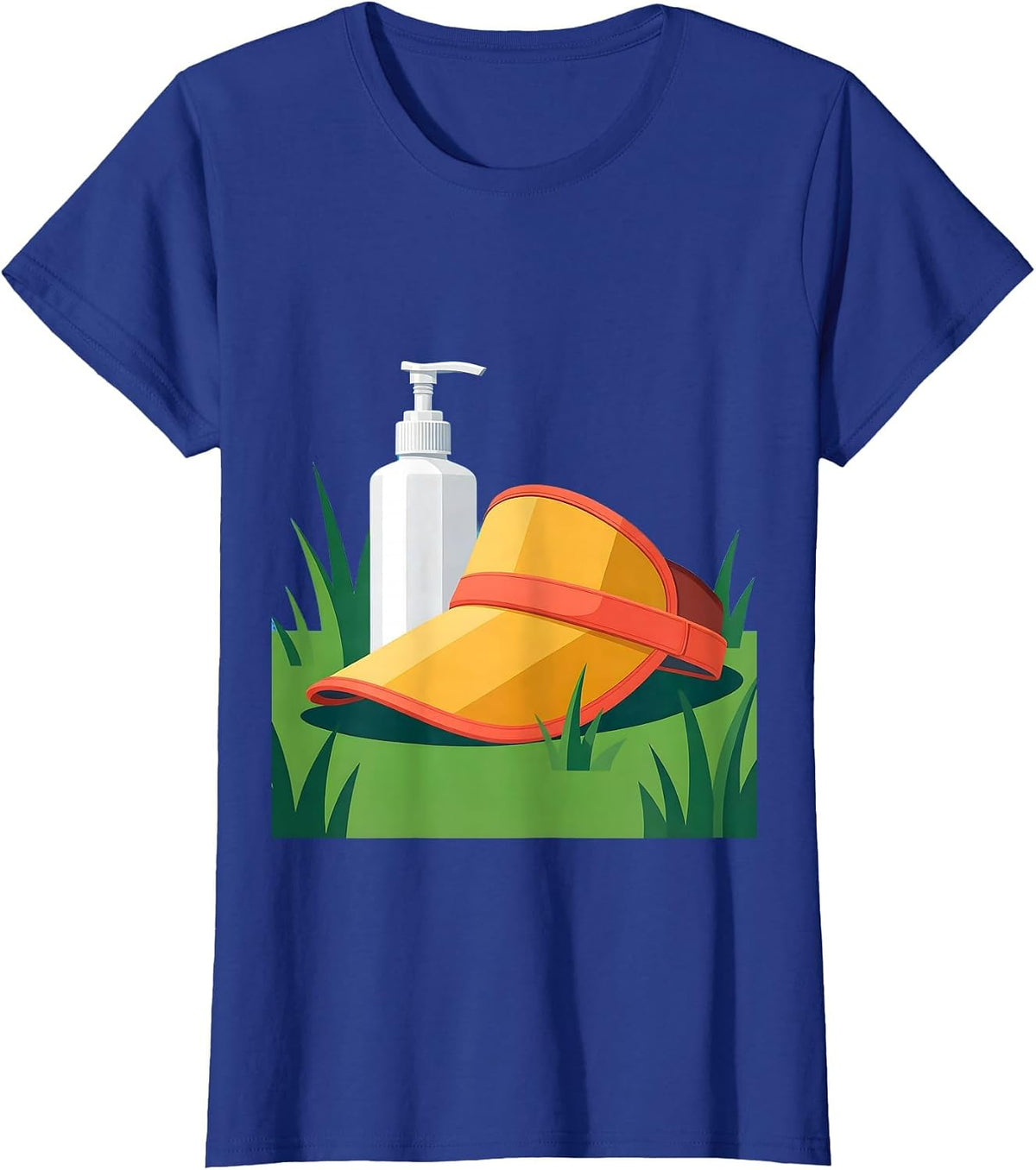 Women's Soccer Mom Sunscreen and Sun Visor Graphic T-Shirt - Royal Blue