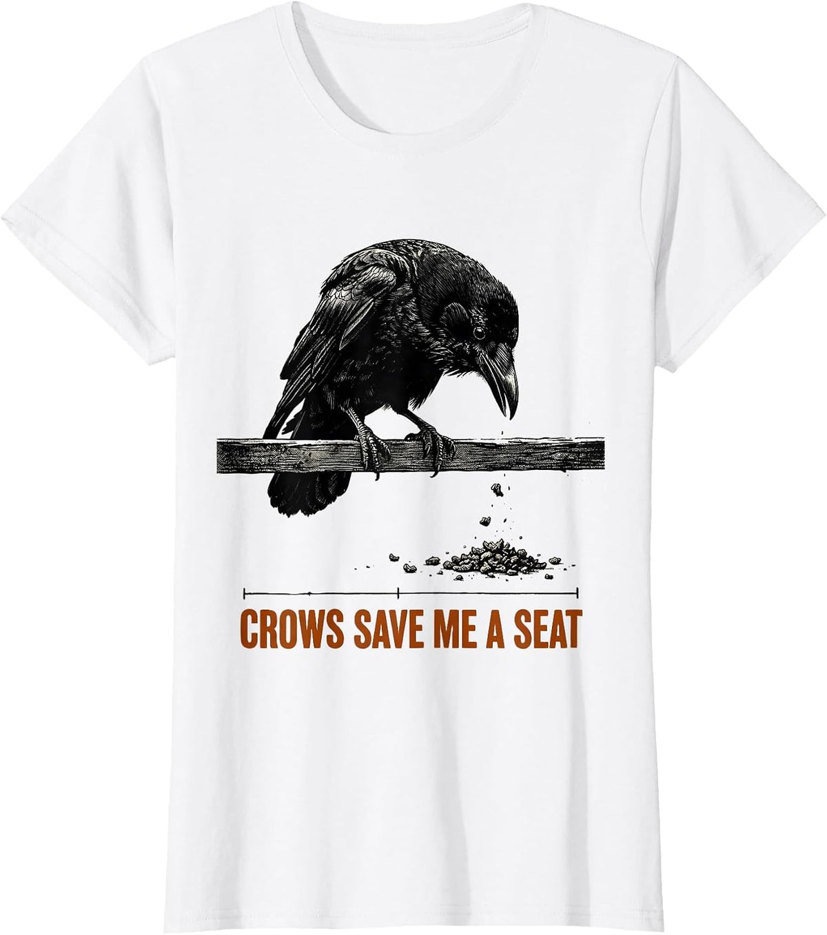 Crows Save Me A Seat Vintage Gothic Crow Humor Bird Lover T-Shirt - White