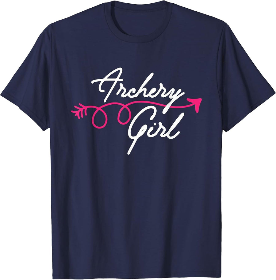 Archery Girl - Bowman Bowhunter Archer Bowhunting Bows T-Shirt - Navy Blue