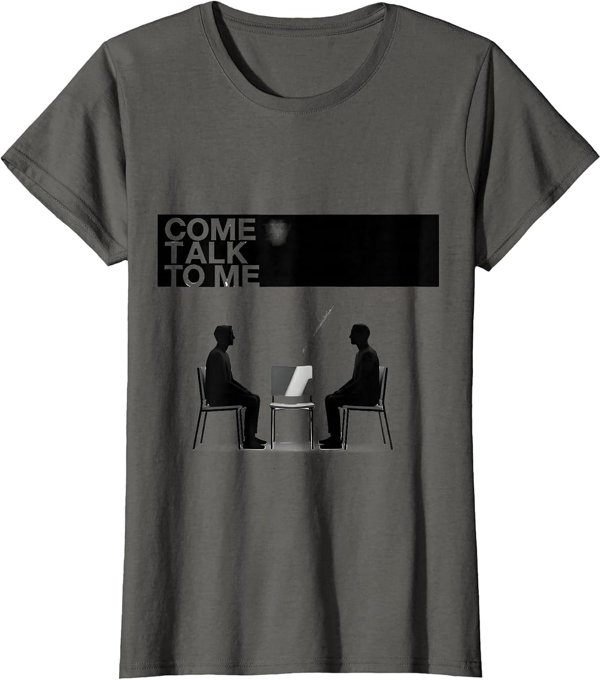 Women's Come Talk To Me Funny School Counselor Camp Counselor T-Shirt - Asphalt Grey