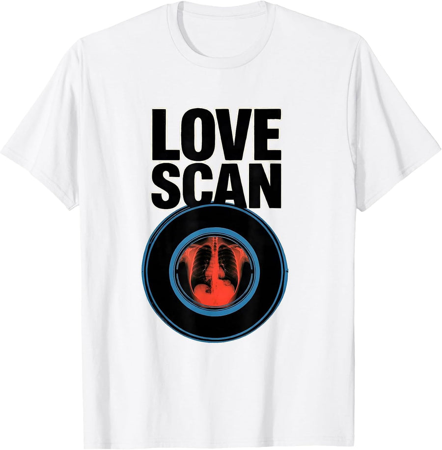 Men's Love Scan Screenprint Poster Radiology Tech Valentine Humor T-Shirt - White