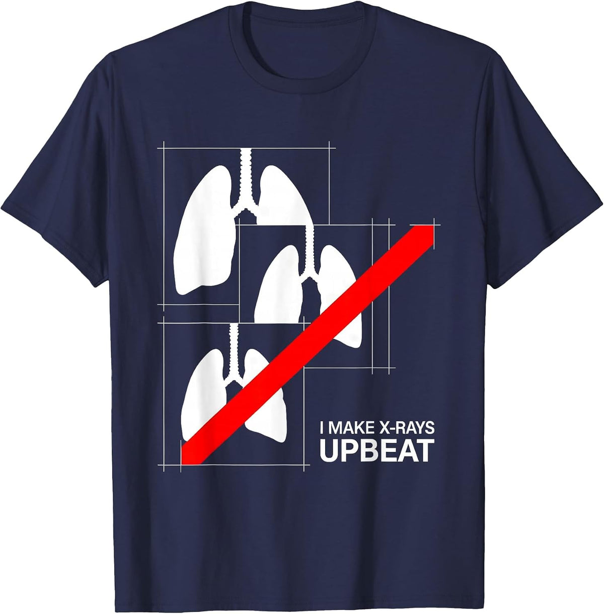 Men's I Make X-Rays Upbeat Bauhaus Modernist Radiology Tech Gift T-Shirt - Navy Blue