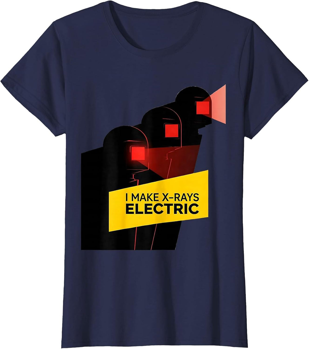 Women's I Make X-Rays Electric Bauhaus Modernist Radiology Tech T-Shirt - Navy Blue