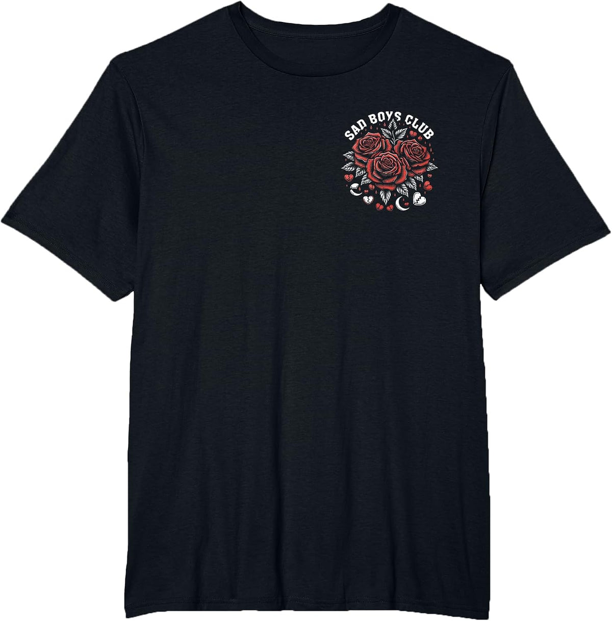 Sad Boys Club Emo Aesthetic Goth Emo Punk Rocker Goth T-Shirt - Black