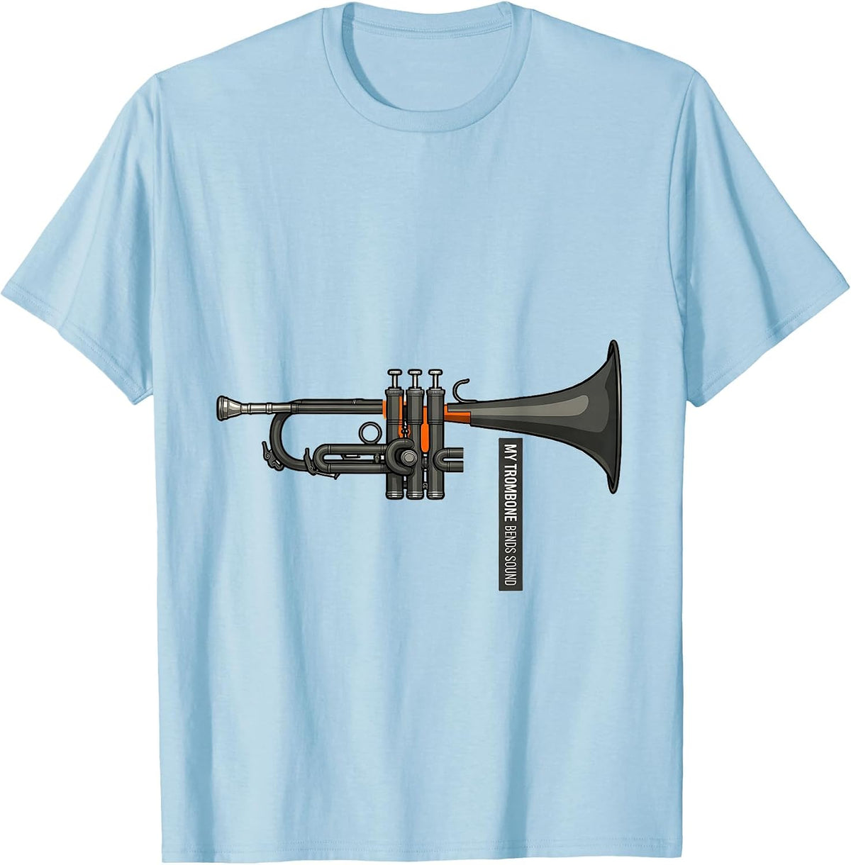Men's My Trombone Bends Sound Funny Trombone Player Band Humor T-Shirt - Baby Blue