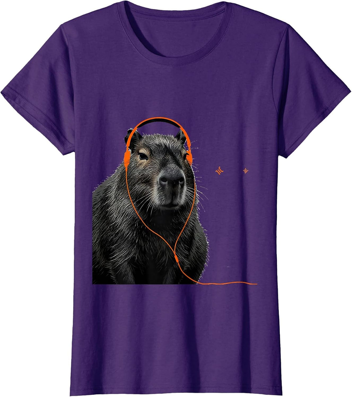 Women's Capybara Gamer Minimalist Funny Animal Lover T-Shirt - Purple