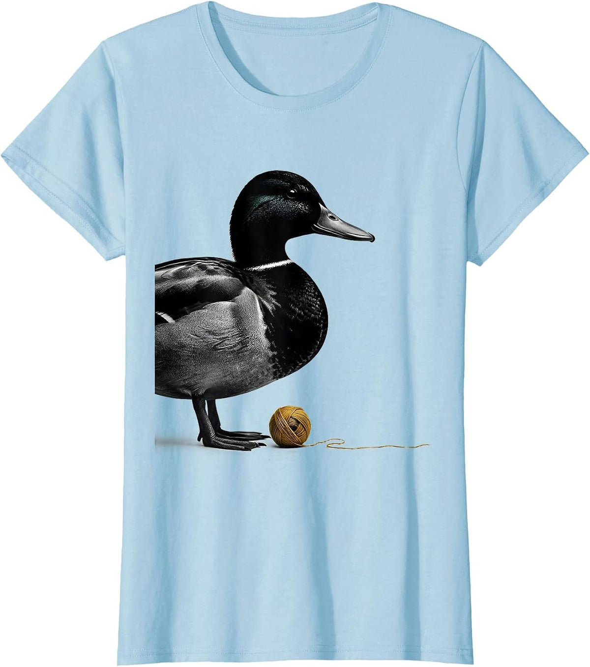 Duck Silhouette Minimalist Funny Novelty Gift T-Shirt - Baby Blue
