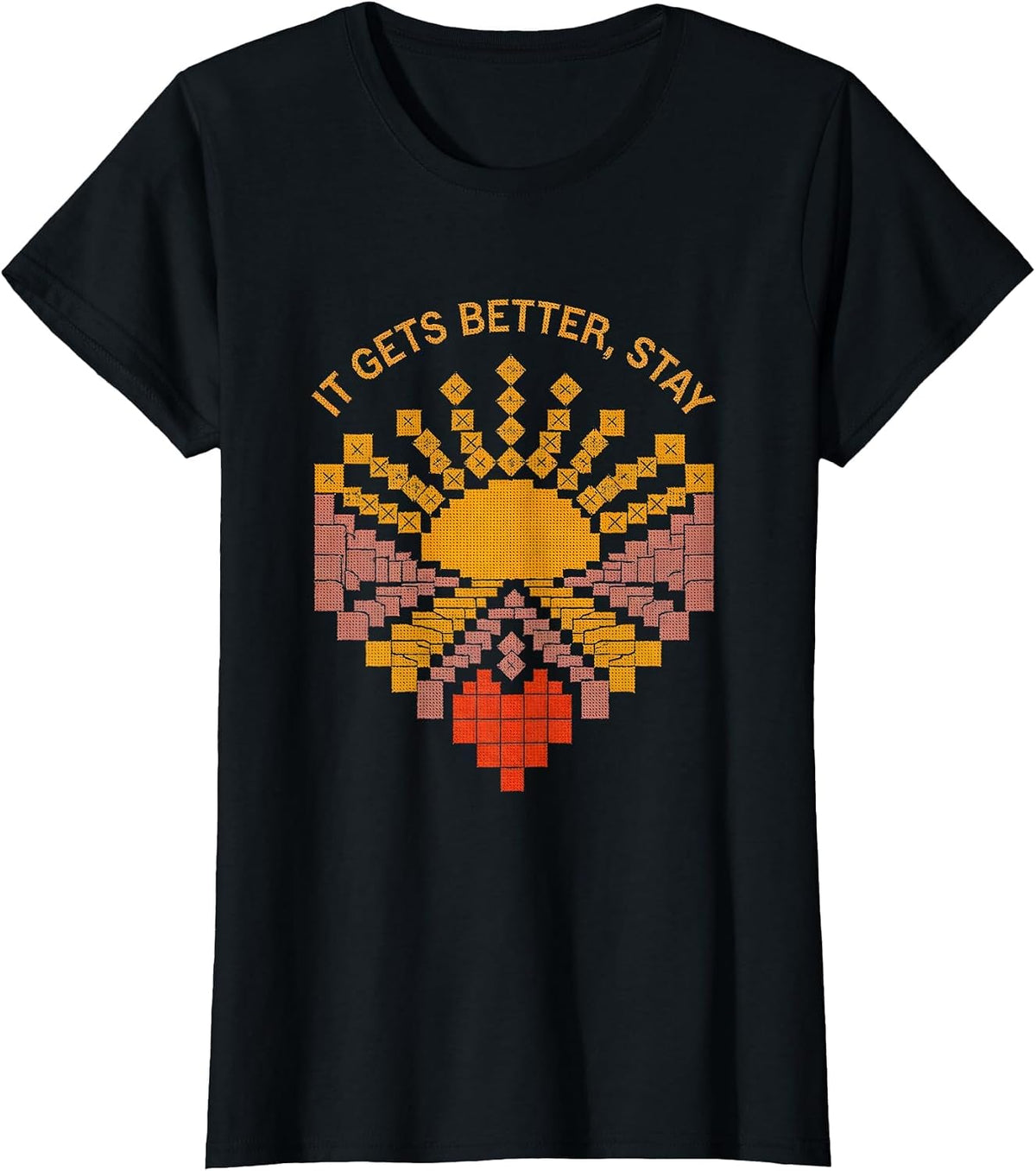 Women's It Gets Better Stay Suicide Prevention Awareness T-Shirt - Black