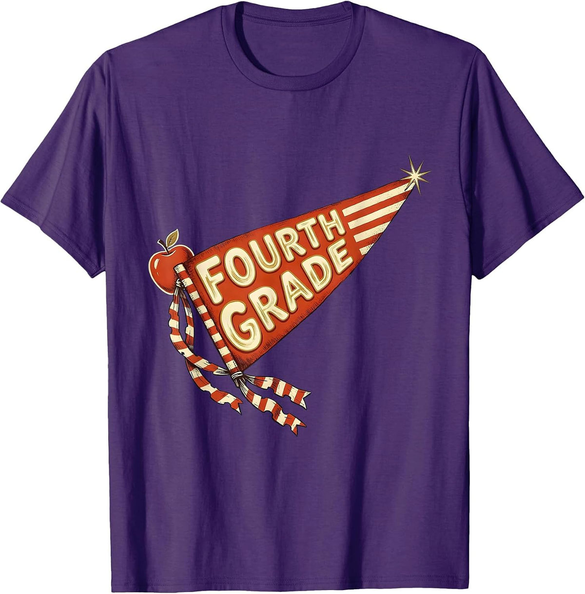Fourth Grade Sign Painter Showcard Back to School Girl T-Shirt - Purple