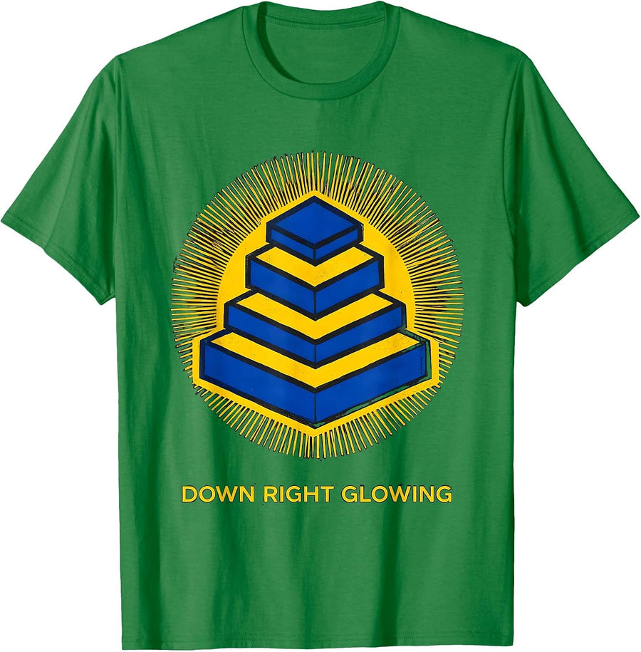 Men's Down Right Glowing Screenprint Poster Down Syndrome T-Shirt - Kelly Green