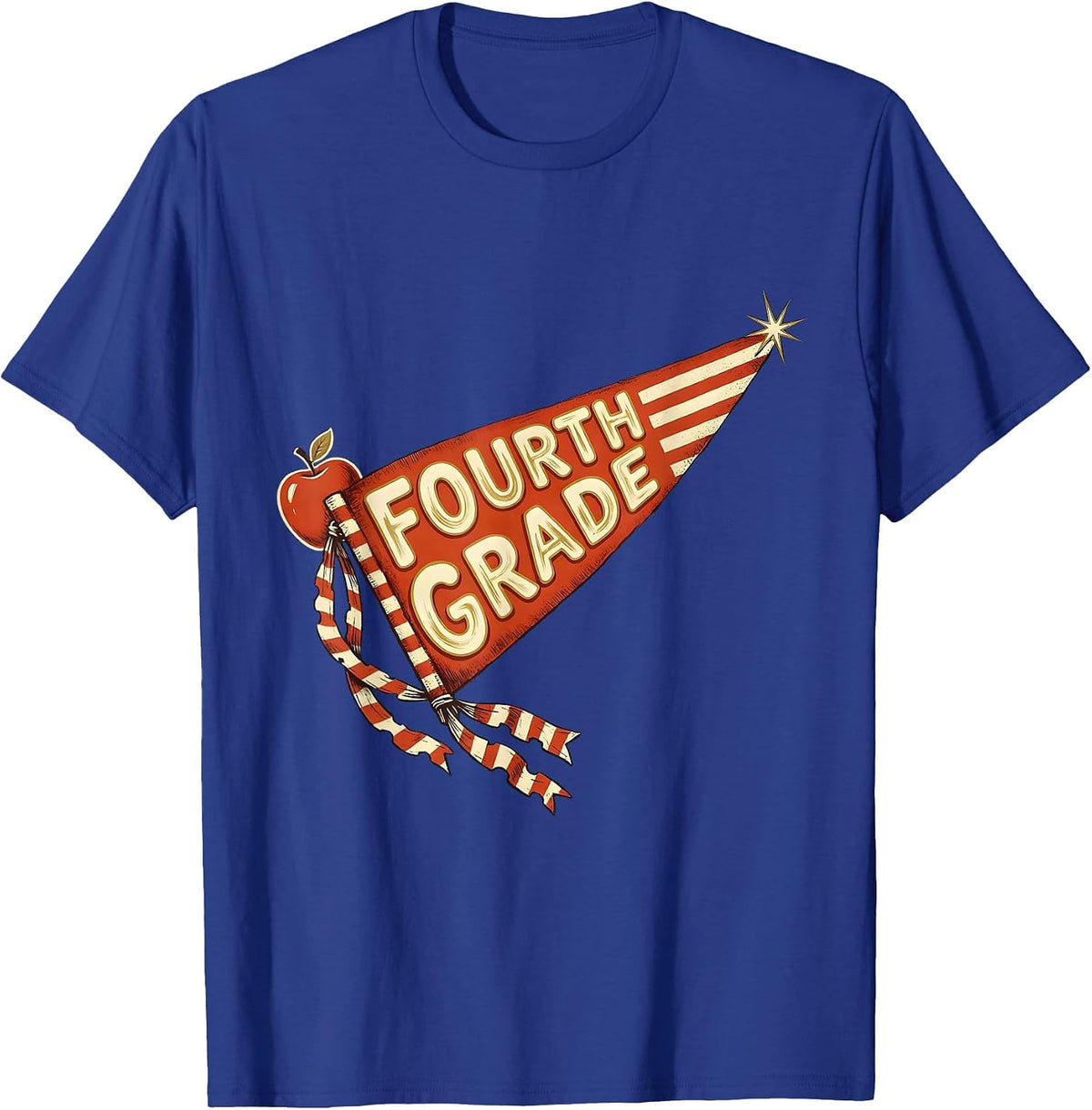 Fourth Grade Sign Painter Showcard Back to School Girl T-Shirt - Royal Blue
