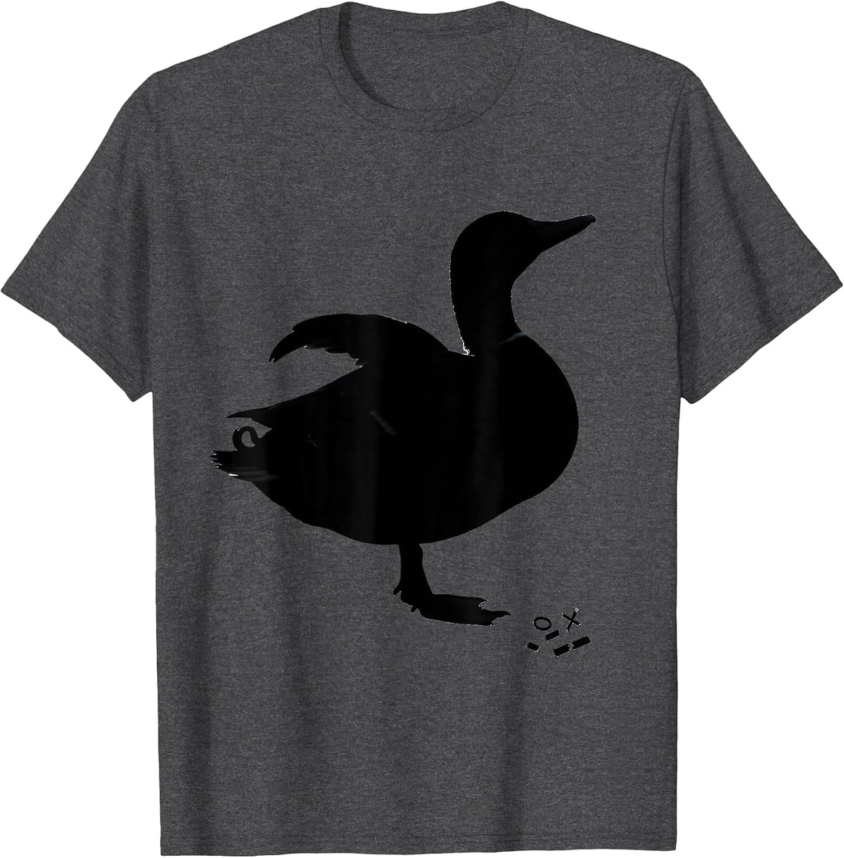 Duck Silhouette Funny Novelty Gift Casual Wear T-Shirt - Dark Heather Grey
