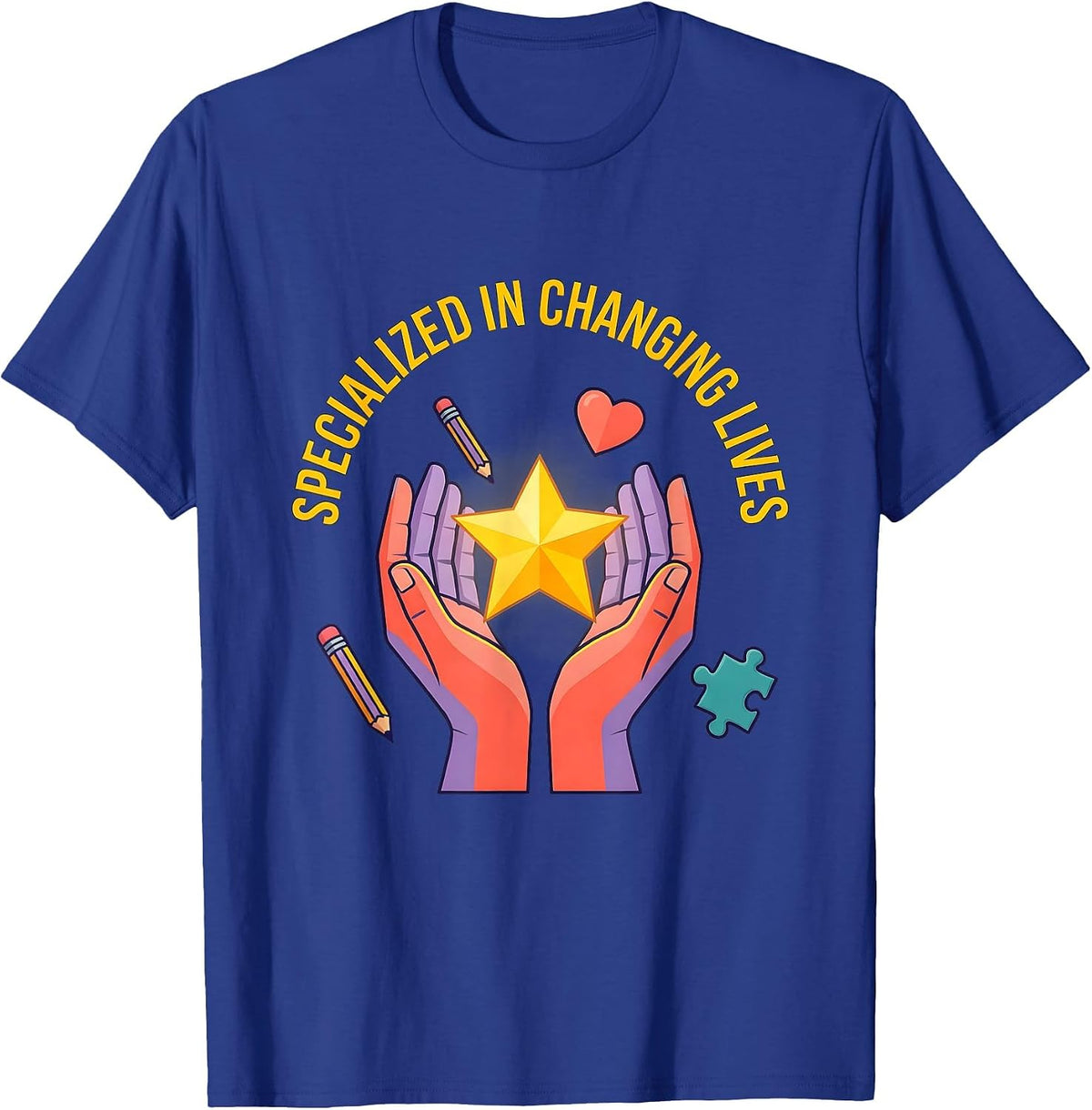 Men's Specialized in Changing Lives Special Education Teacher T-Shirt - Royal Blue