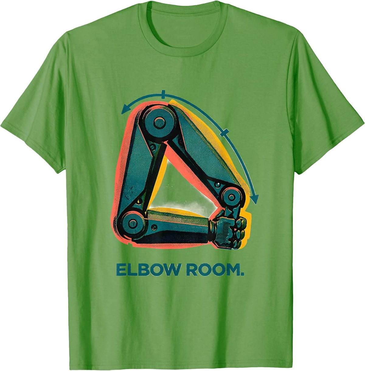 Men's Elbow Room Risograph Physical Therapist OT Humor Gift T-Shirt - Grass Green