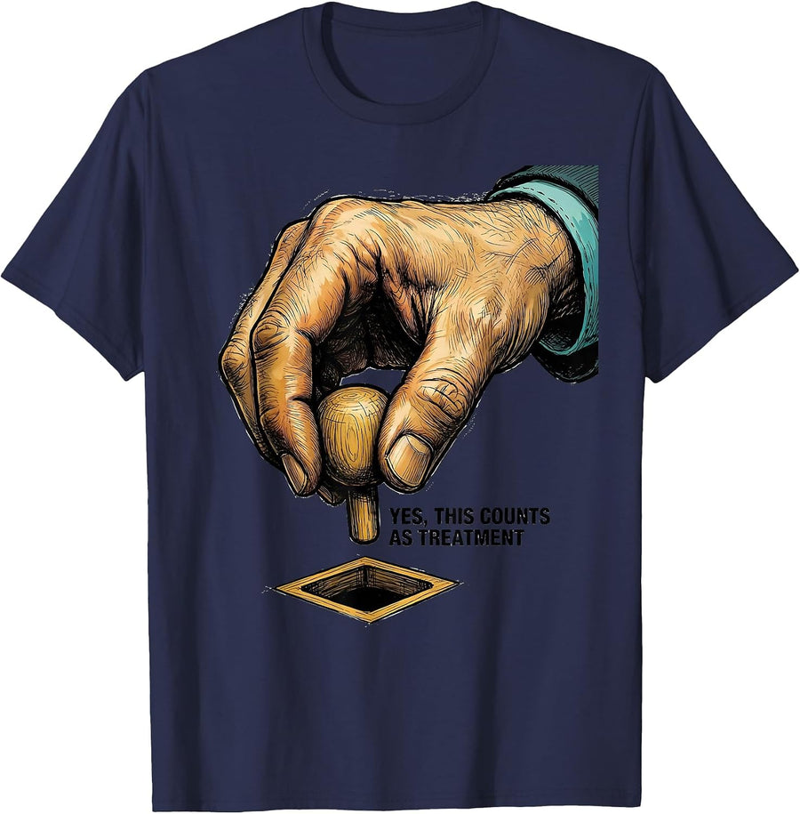 Yes, This Counts As Treatment Occupational Therapy Funny OT T-Shirt - Navy Blue