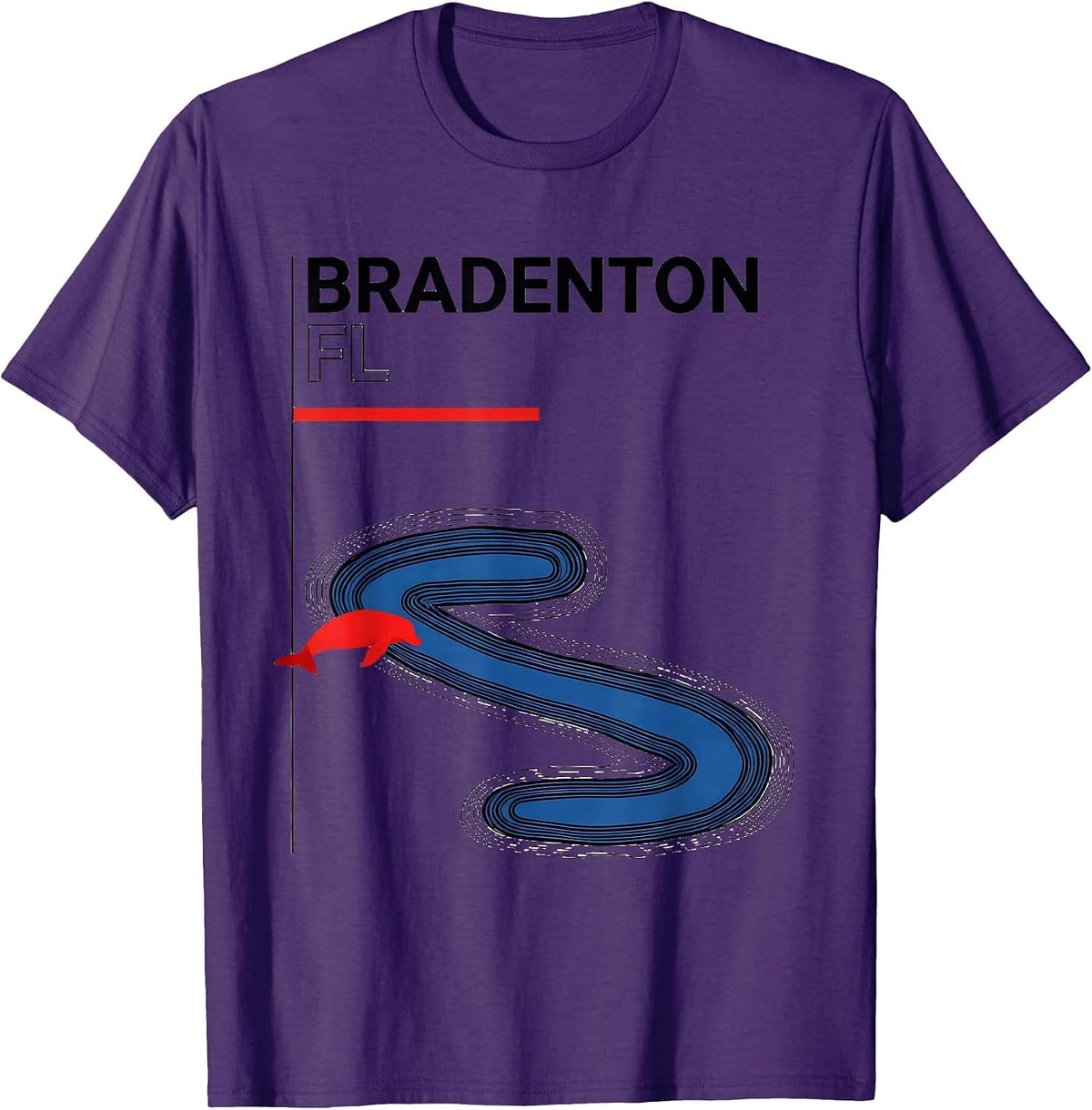 Men's BRADENTON FL Vintage Swiss International Manatee River Retro T-Shirt - Purple