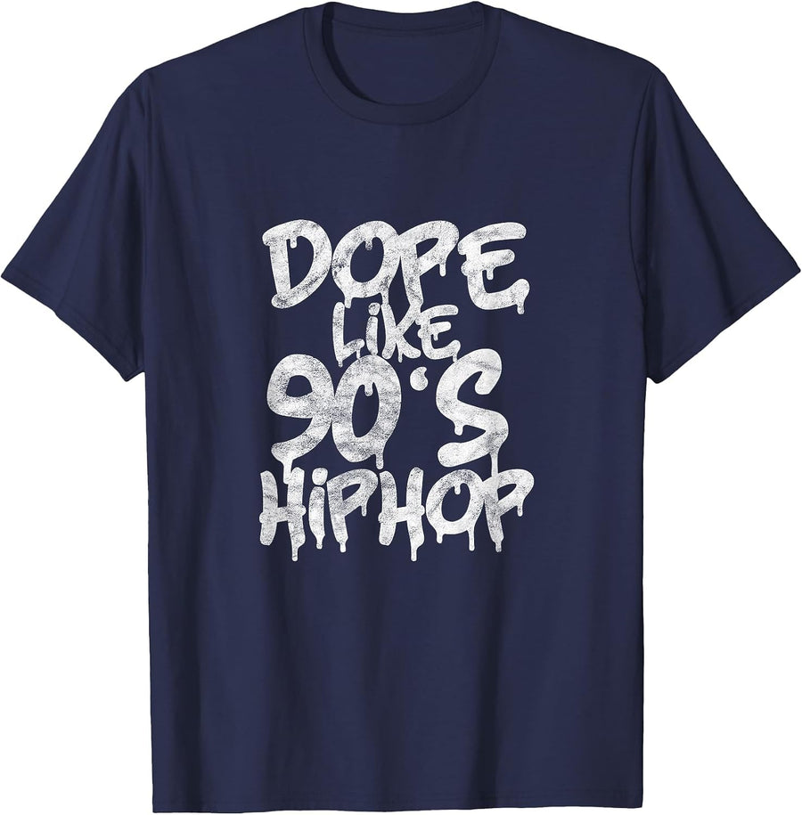 Dope Like 90's Hip Hop Rap Music 1990 Nineties 90's Grunge T-Shirt - Navy Blue