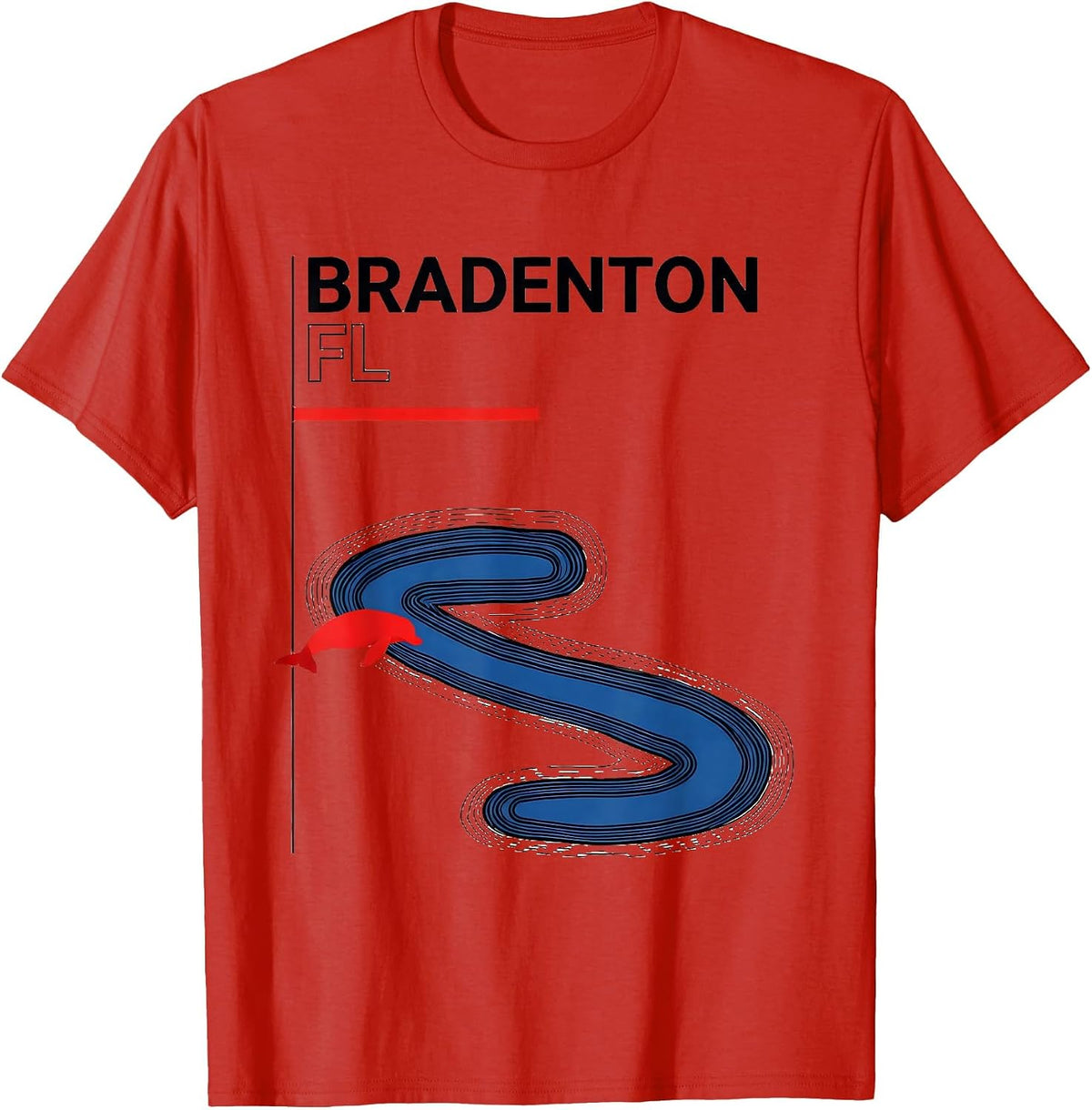 Men's BRADENTON FL Vintage Swiss International Manatee River Retro T-Shirt - Red