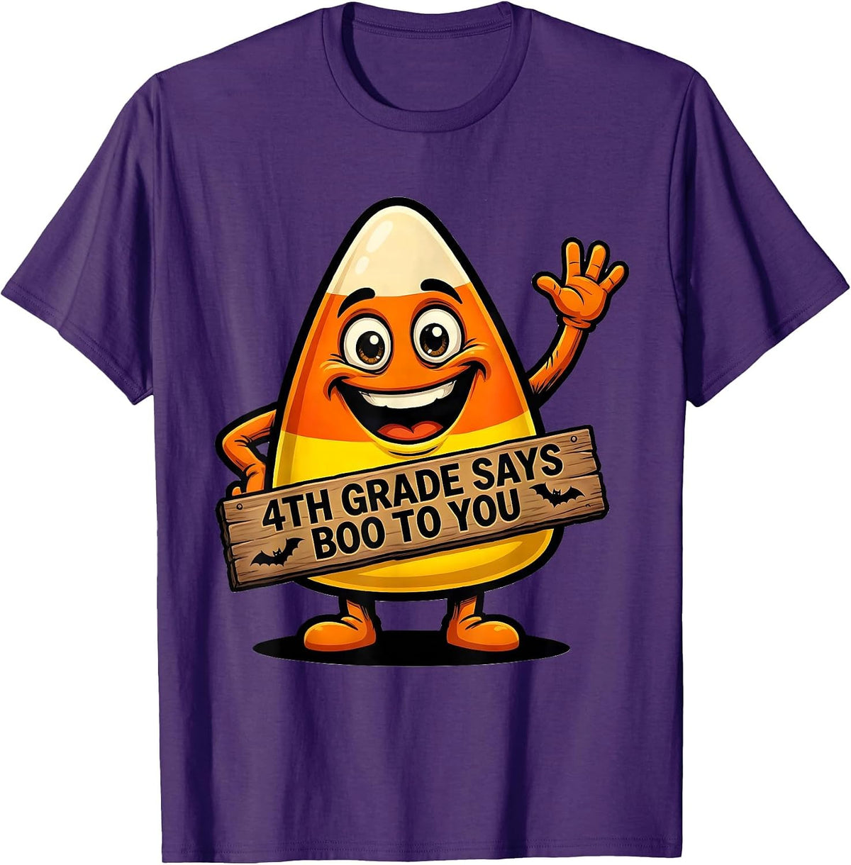 Men's 4th Grade Says Boo To You Funny Teacher Halloween Group T-Shirt - Purple