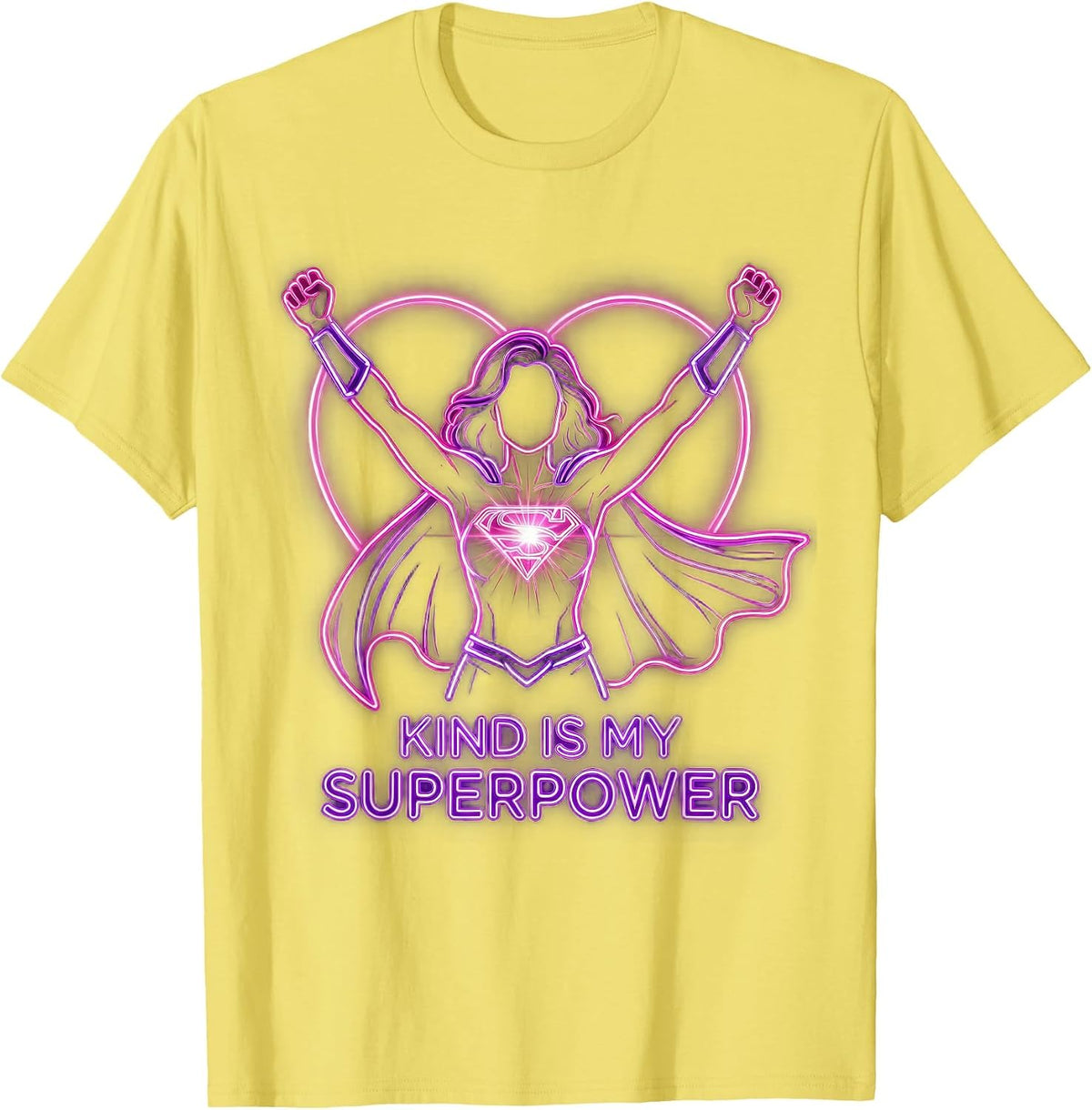 Men's Kind Is My Superpower Be Kind Graphic Design T-Shirt - Lemon Yellow