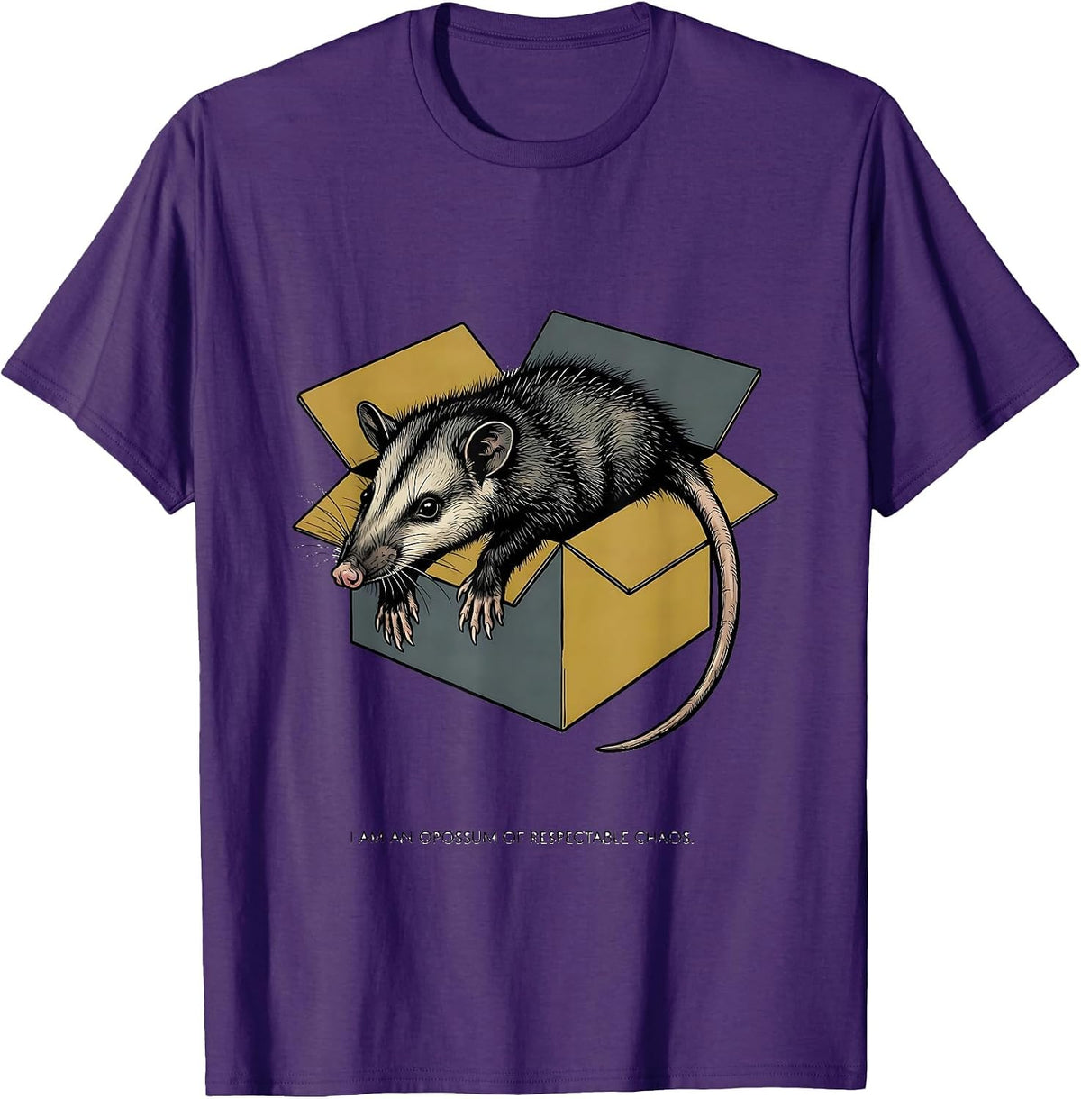 I Am An Opossum Of Respectable Chaos Funny Animal Meme T-Shirt - Purple