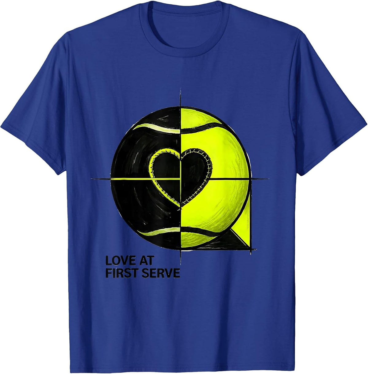 Love At First Serve Swiss International Tennis Player Pun T-Shirt - Royal Blue