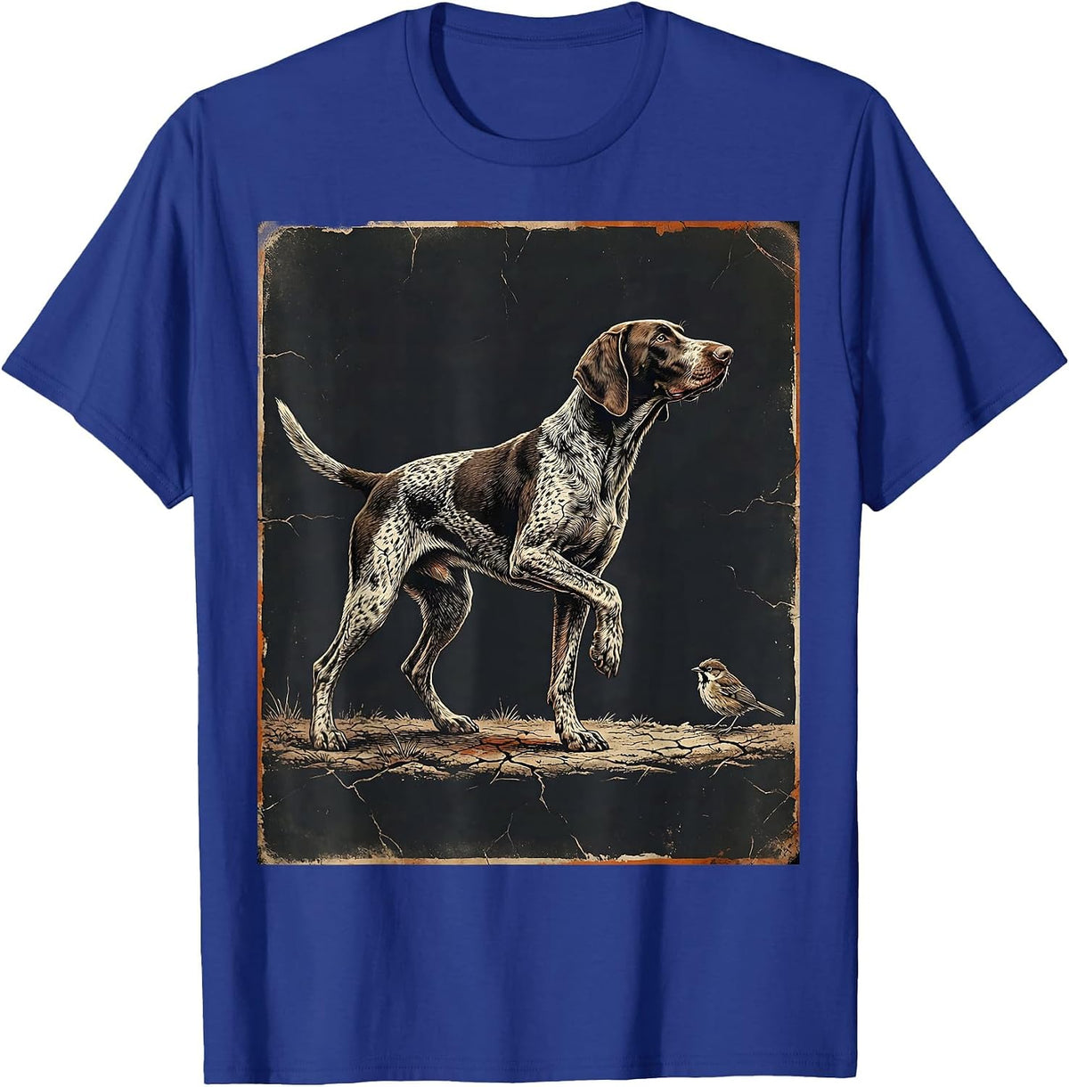 Men's Weathered German Shorthaired Pointer Hunting Dog Lover T-Shirt - Royal Blue