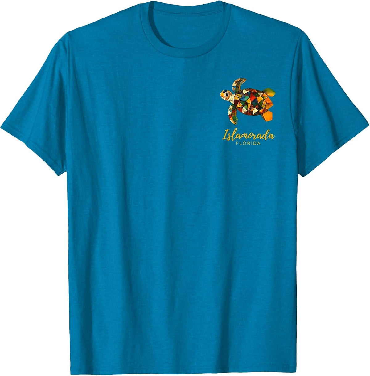 Islamorada FL Florida Keys Vintage Tribal Sea Turtle T-Shirt - Sapphire Blue