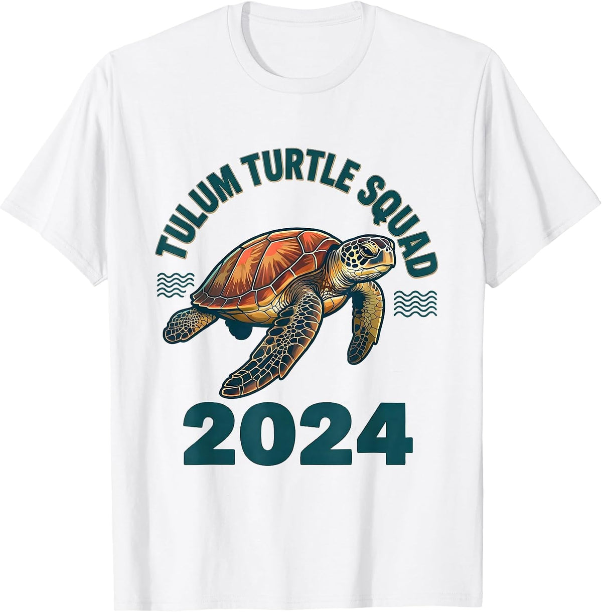 Men's Tulum Turtle Squad 2024 Cute Sea Turtle Ocean Animal T-Shirt - White