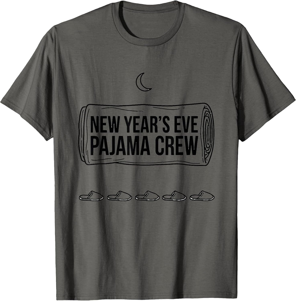 Men's New Year's Eve Pajama Crew Funny Family Matching Party T-Shirt - Asphalt Grey
