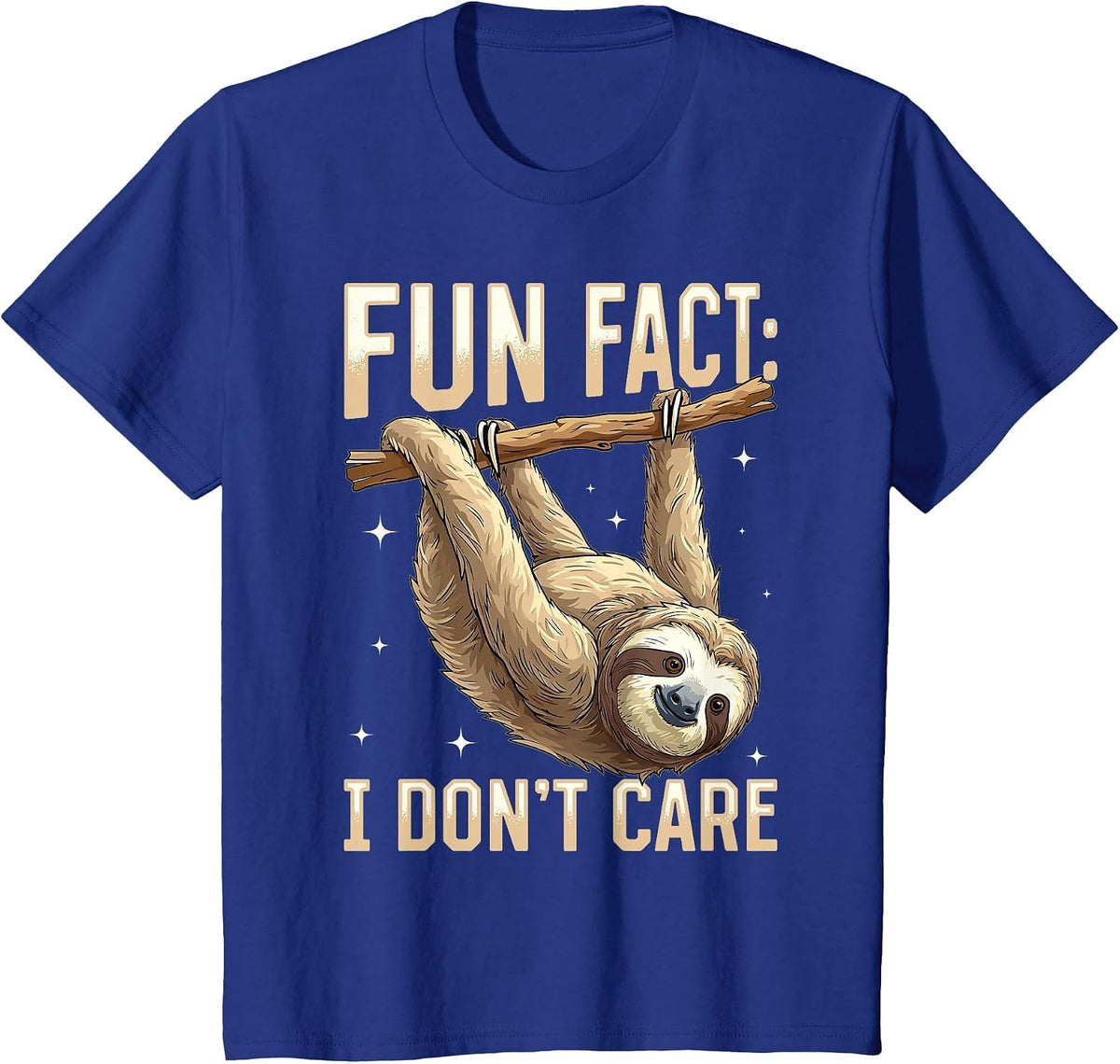 Funny Lazy Sloth Fun fact i Don't Care T-Shirt - Royal Blue