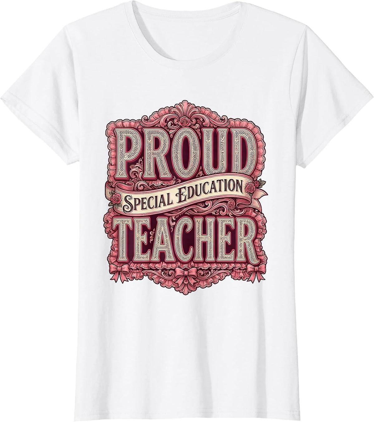 Women's Proud Special Education Teacher Graphic Design T-Shirt - White