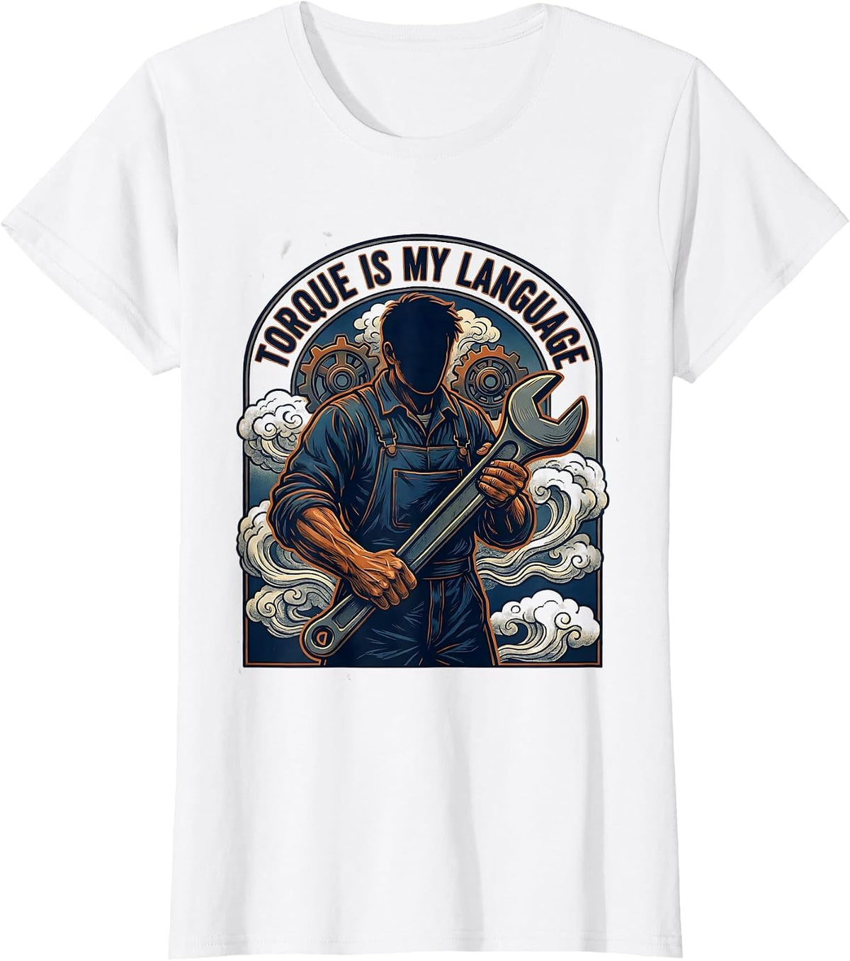 Women's Torque Is My Language Mechanic Design T-Shirt - White