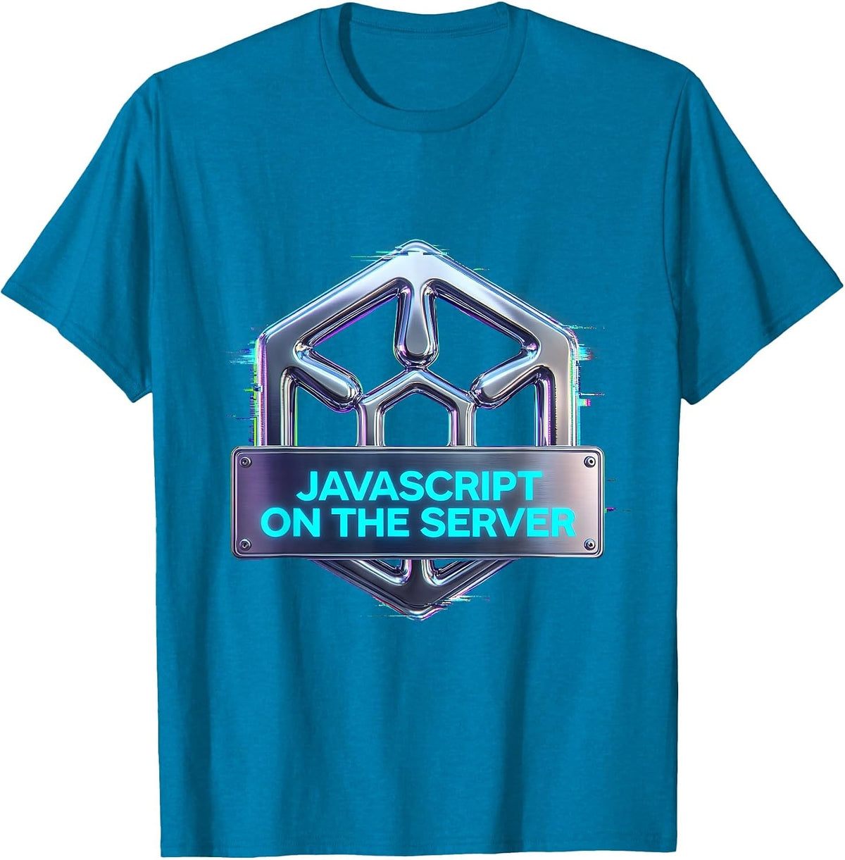 JavaScript on the Server Node.js Developer Design T-Shirt - Sapphire Blue