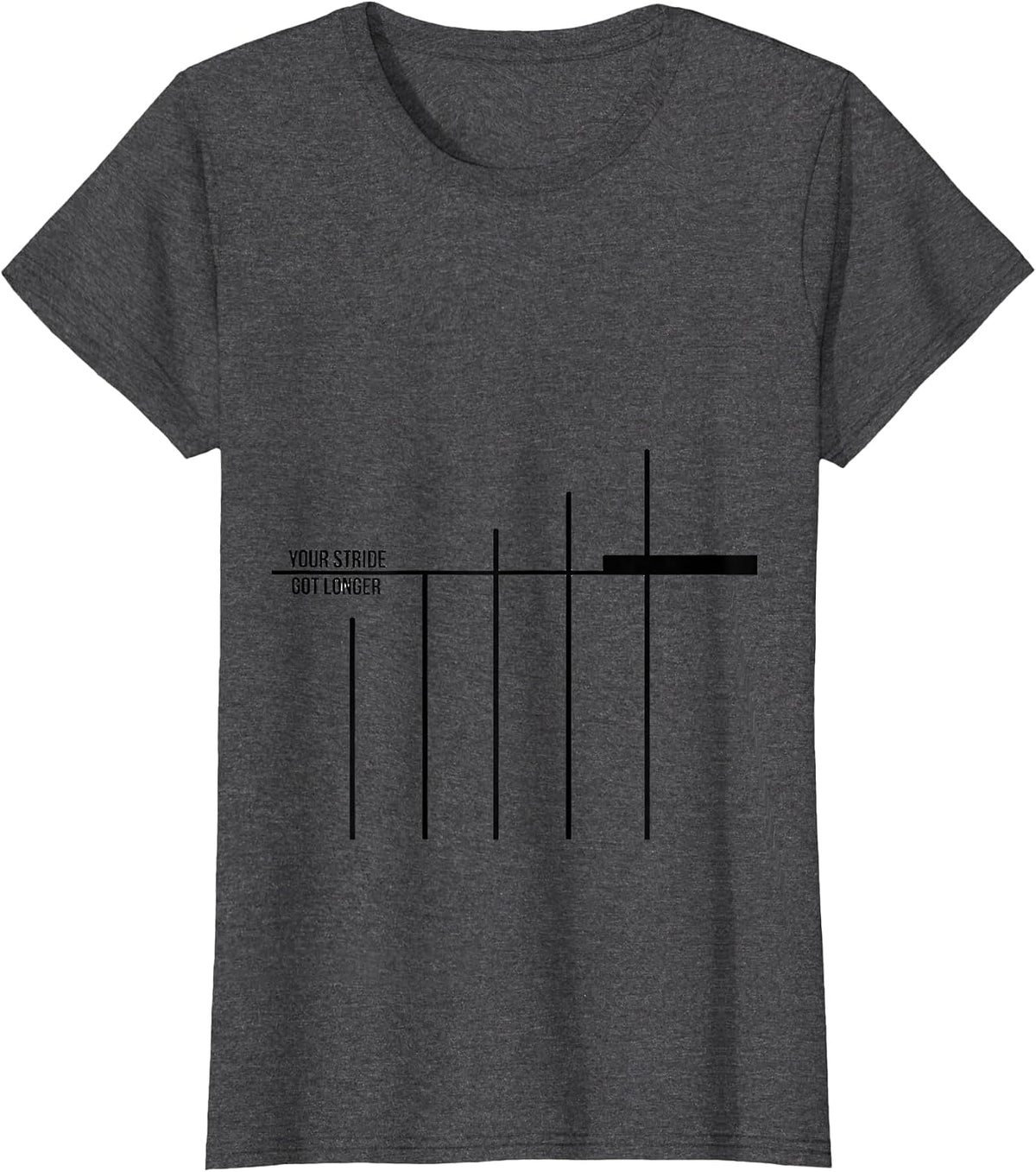 Women's Your Stride Got Longer Funny Physical Therapist PT Massage T-Shirt - Dark Heather Grey