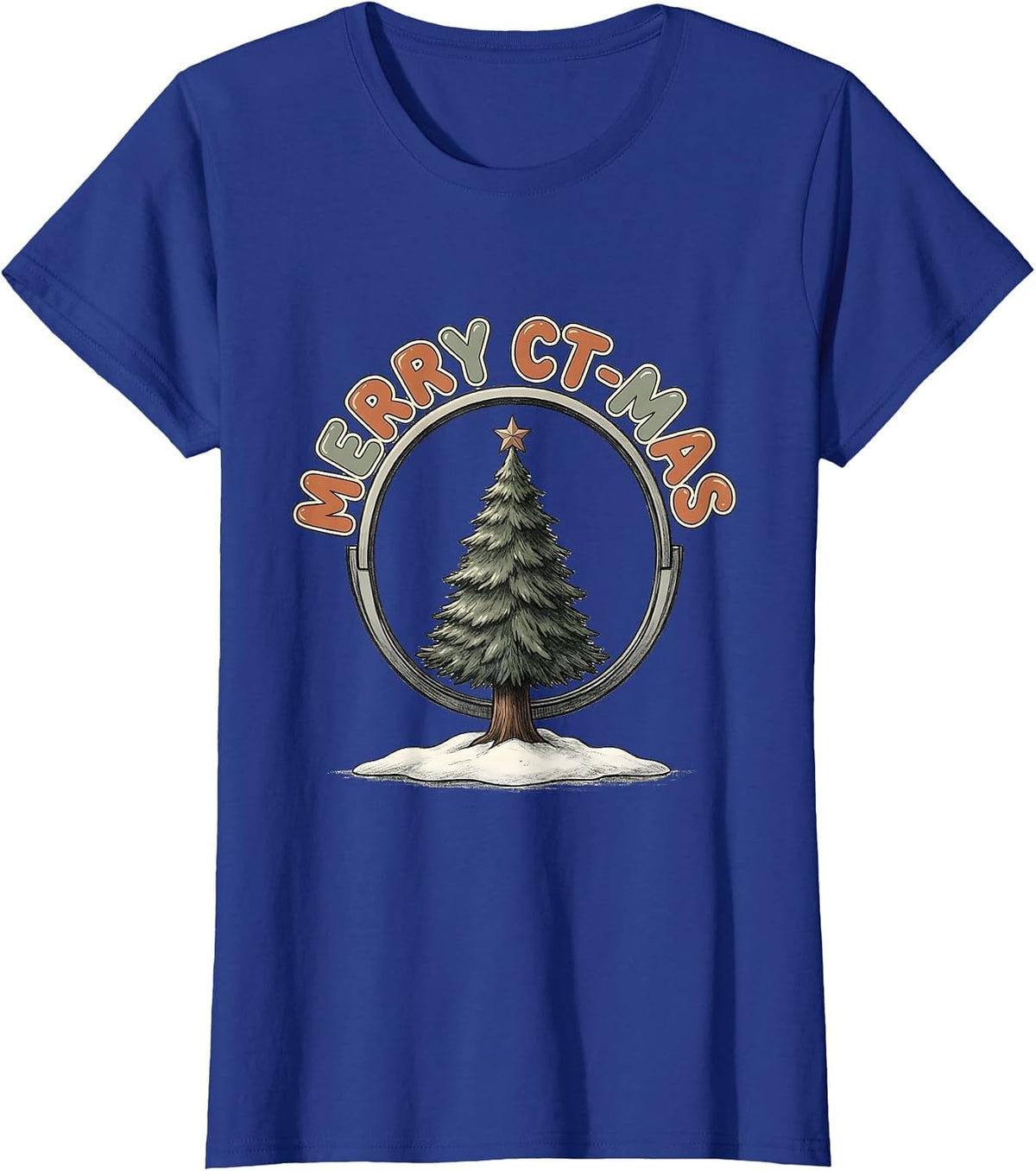Women's Merry CT-mas Funny Radiology Tech Christmas CT Scan Humor T-Shirt - Royal Blue