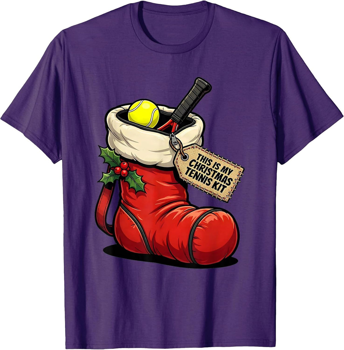 Men's This Is My Christmas Tennis Kit Funny Tennis Player Gift T-Shirt - Purple