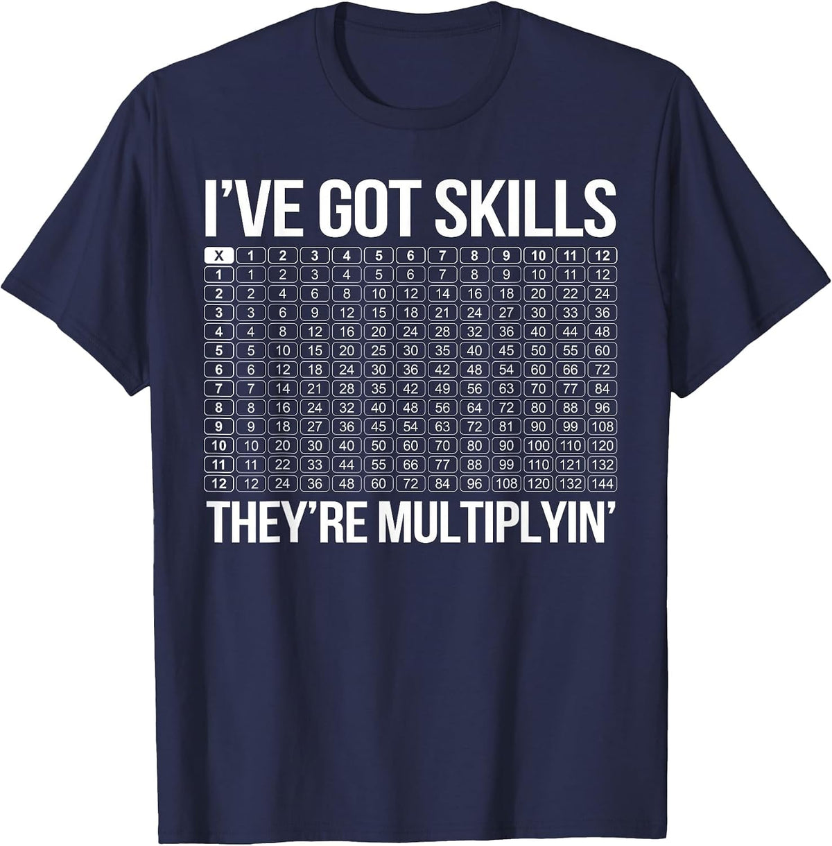 Math Teacher I've Got Skills They're Multiplying T-Shirt - Navy Blue