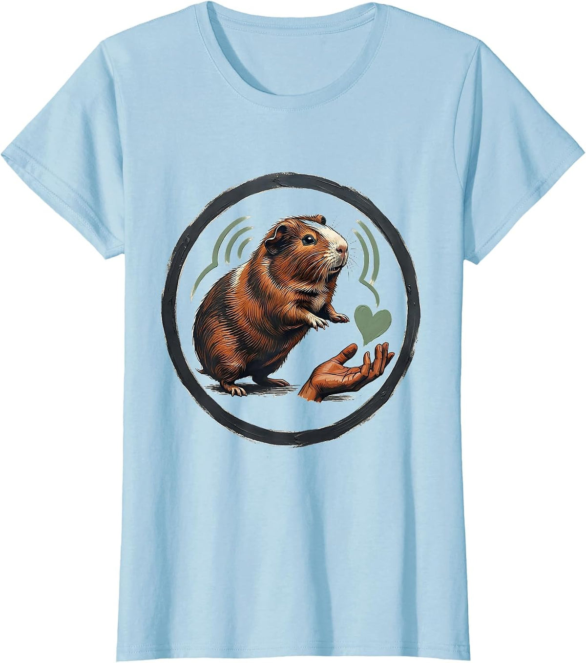 Guinea Pig Badge Rosette Pet Lover Humor T-Shirt - Baby Blue