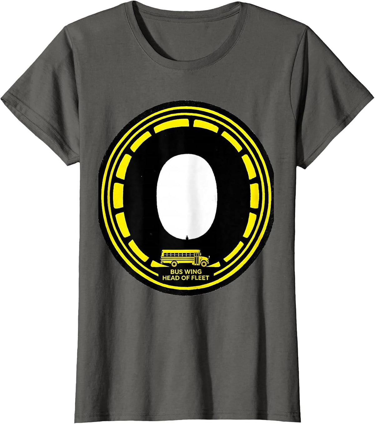 Women's Bus Wing Head Of Fleet Funny School Custodian Appreciation T-Shirt - Asphalt Grey
