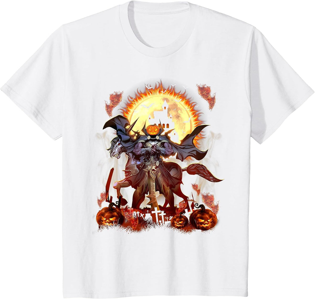 Halloween Headless Horseman Happy Halloween T-Shirt - White