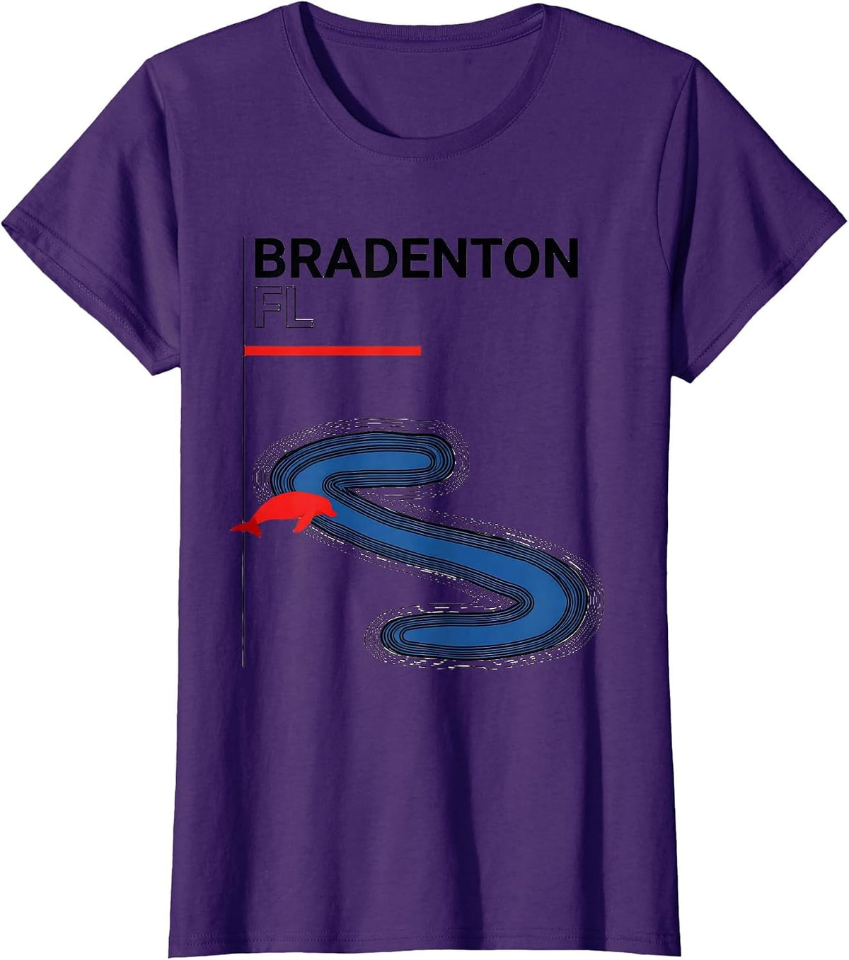 Women's BRADENTON FL Vintage Swiss International Manatee River Retro T-Shirt - Purple