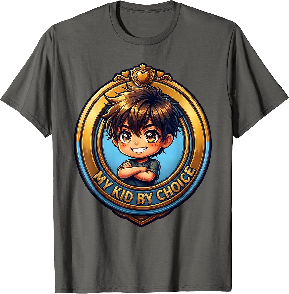Men's My Kid By Choice Son In Law Favorite Child Design T-Shirt - Asphalt Grey