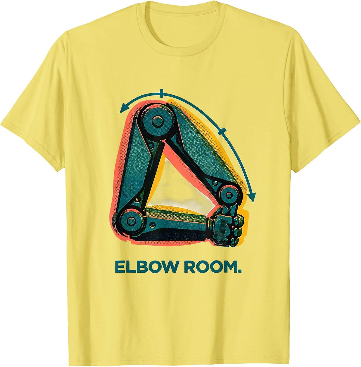 Men's Elbow Room Risograph Physical Therapist OT Humor Gift T-Shirt - Lemon Yellow
