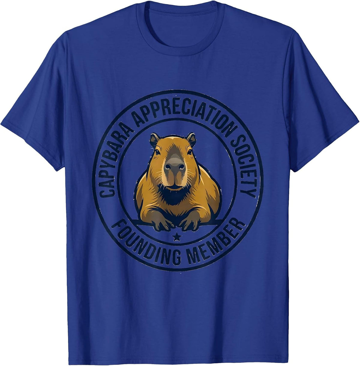 Men's Capybara Appreciation Society, Founding Member Funny T-Shirt - Royal Blue