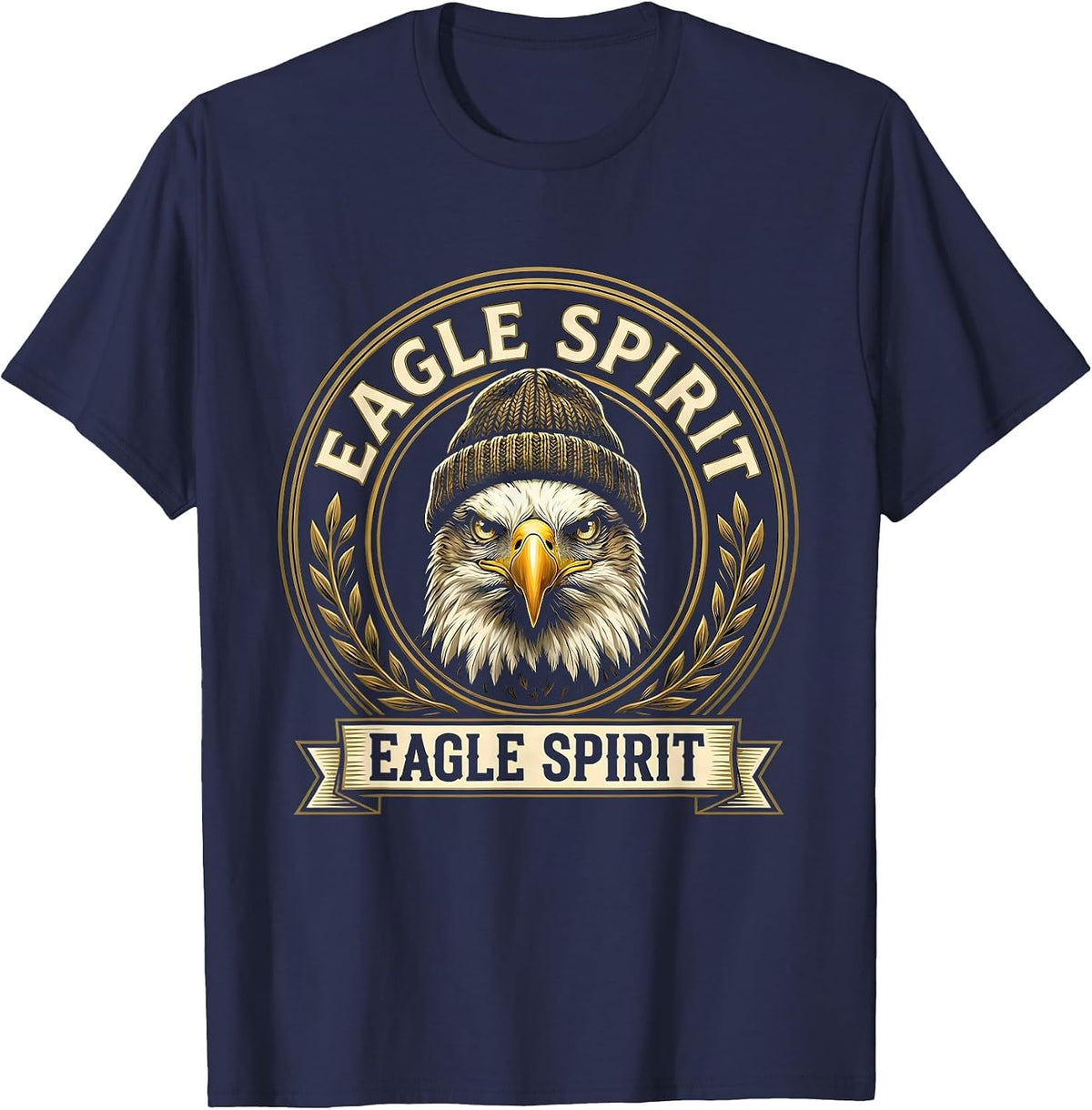 Men's Eagle Spirit Playful Pride Wildlife Lover Kids Family T-Shirt - Navy Blue