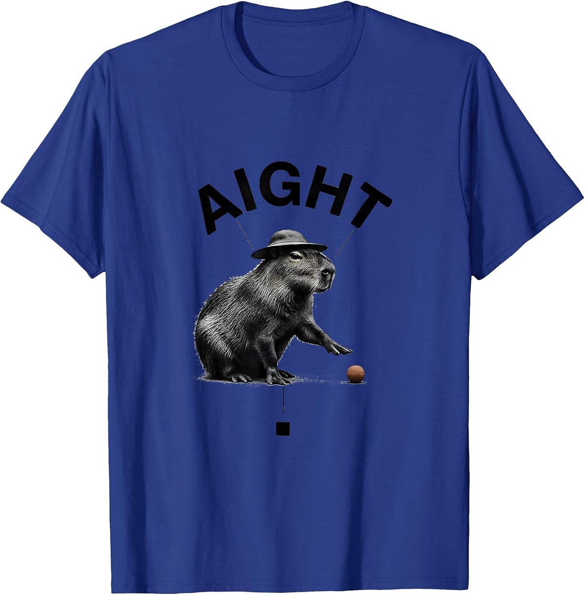 aight Minimal Capybara Meme Animal Humor Funny T-Shirt - Royal Blue