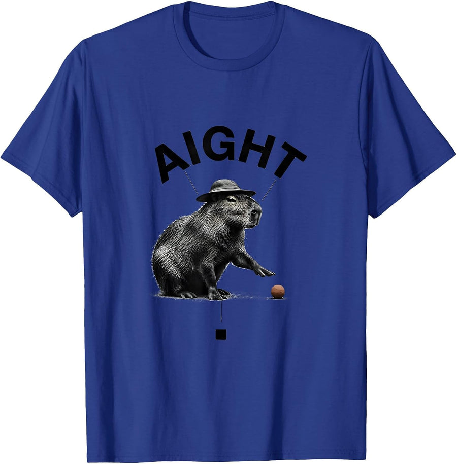 aight Minimal Capybara Meme Animal Humor Funny T-Shirt - Royal Blue