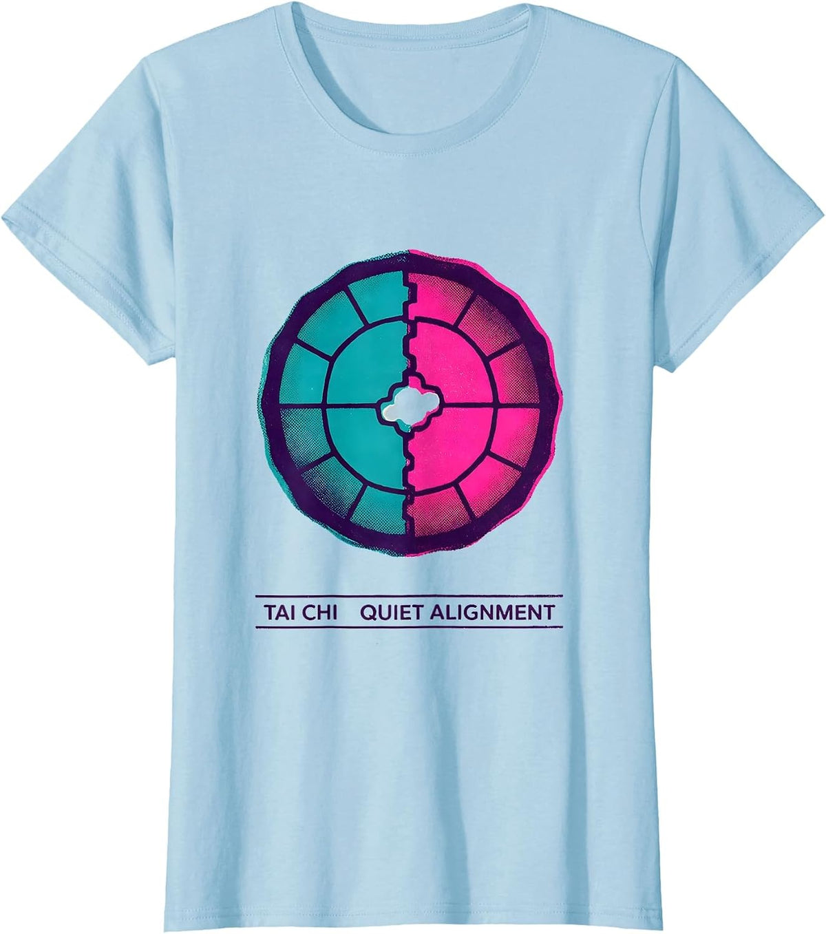 Women's Tai Chi Quiet Alignment Risograph Zen Martial Arts Gift T-Shirt - Baby Blue